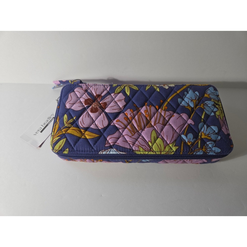 Vera Bradley Large Travel Pill Case Coffee Garden Floral Quilted Cotton